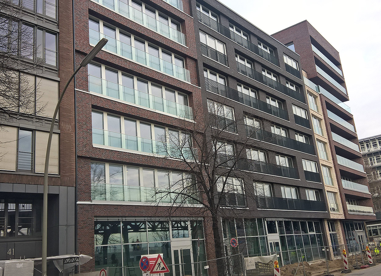 Gebäudefront, Ansicht Vorsetzen . Neubau Verwaltung- und Wohnkomplex Boa Vista - Vorsetzen, Hamburg