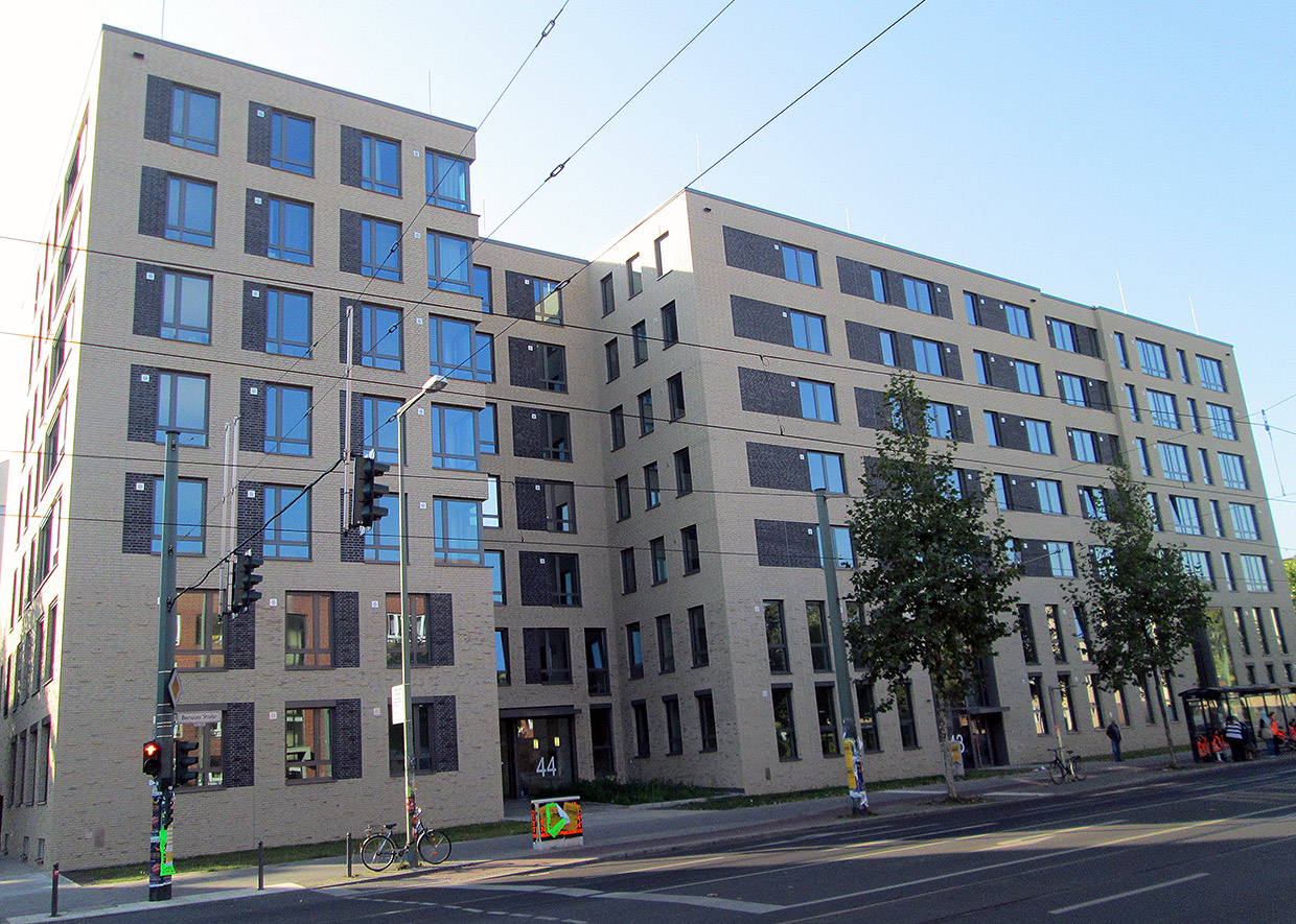 Ansicht Wohnhaus Bernauer Straße/ Wolliner Straße . Neubau Mehrfamilienhaus, Bernauer Straße Berlin